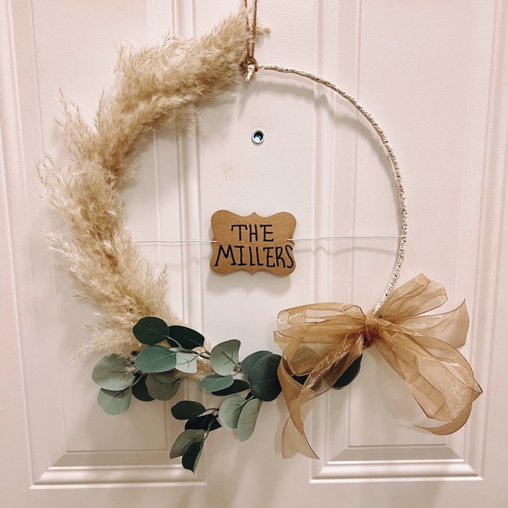 Pampas grass wreath